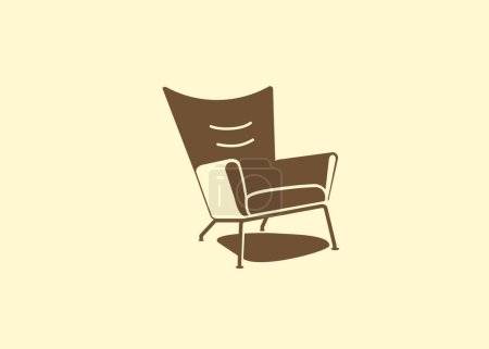 Ilustración de Un vector de sillón aislado en fondo beige - Imagen libre de derechos