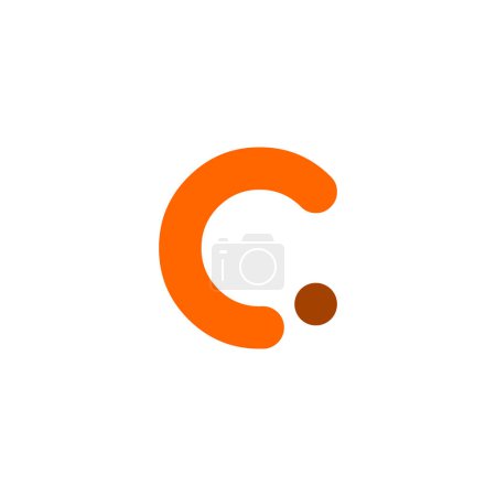A vector of an editable logo with the letter "C" isolated on an empty white background