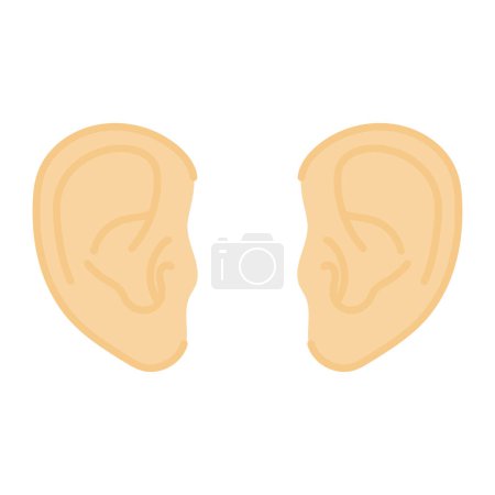 Illustration for An illustration of the human ears isolated on the white background - Royalty Free Image