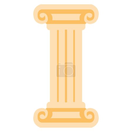 Téléchargez les illustrations : Illustration vectorielle verticale d'une icône de colonne grecque isolée sur un fond blanc. - en licence libre de droit