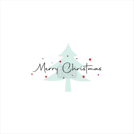 Ilustración de El fondo de Feliz Navidad con un árbol de Navidad aislado sobre fondo blanco - Imagen libre de derechos