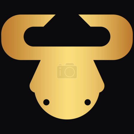 Ilustración de Toro icono silueta forma abstracta monograma vector logotipo plantilla - Imagen libre de derechos