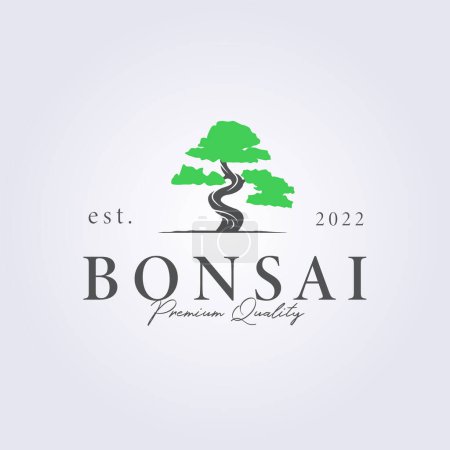 Illustration for A logo of a bonsai tree isolated on a white background  - logo design concept - Royalty Free Image