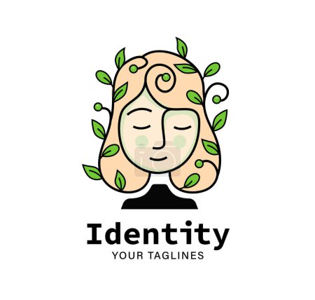 Téléchargez les illustrations : Illustration vectorielle d'un concept de logo de marque pour un salon de coiffure - en licence libre de droit