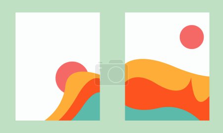 Ilustración de Dos plantillas de diseño de póster de colores para eventos y empresas - Imagen libre de derechos