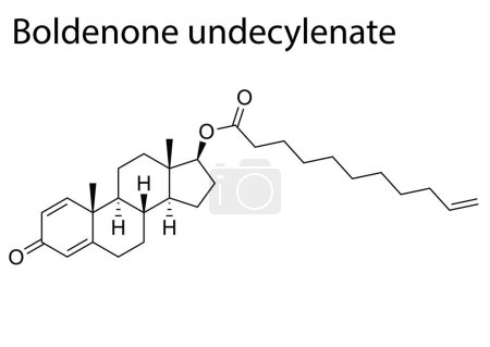 Téléchargez les illustrations : Un vecteur de la structure chimique de Boldenone undecylenate stéroïde anabolisant-androgène - en licence libre de droit