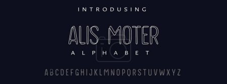 Illustration for A "Alis Moter" icon with white letters on the dark background - Royalty Free Image