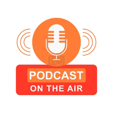 Illustration for A podcast symbol and icon design - Royalty Free Image