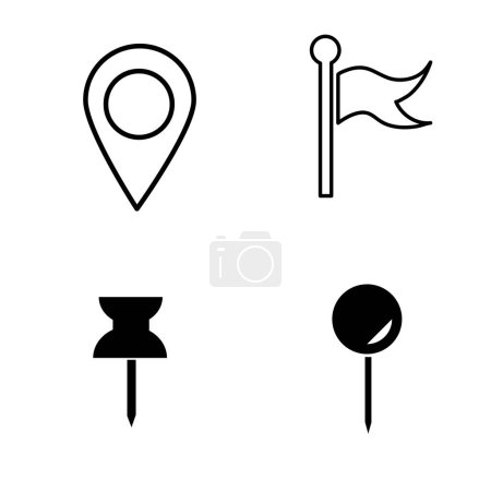 Illustration for A set of pin icons isolated on a white background. - Royalty Free Image