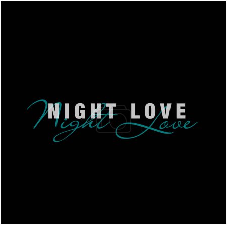 Téléchargez les illustrations : Un vecteur de typographie Night Love sur fond noir - en licence libre de droit