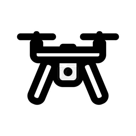 Téléchargez les illustrations : Illustration vectorielle de l'icône technologique d'une caméra de drone, isolée sur fond blanc - en licence libre de droit