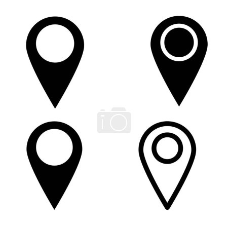 Ilustración de Un conjunto de iconos de ubicación aislados sobre un fondo blanco. - Imagen libre de derechos