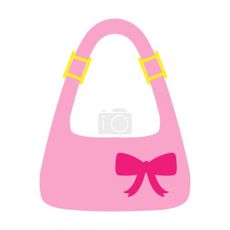 Illustration for A vector of a pink mini bag isolated on a white background - Royalty Free Image