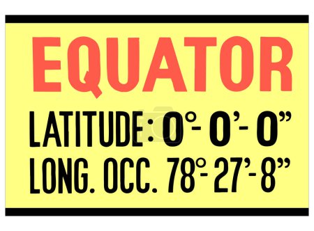 Illustration for A vector illustration of the Equator line, sign of the Middle of the World in Ecuador. - Royalty Free Image