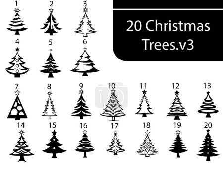 Téléchargez les illustrations : Un paquet de vecteurs d'arbres de Noël v3 - en licence libre de droit