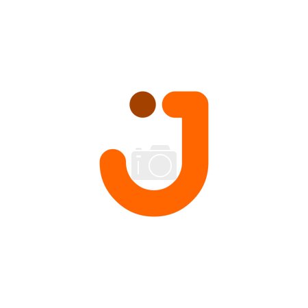 Illustration for A vector of an editable logo with the letter "J" isolated on an empty white background - Royalty Free Image