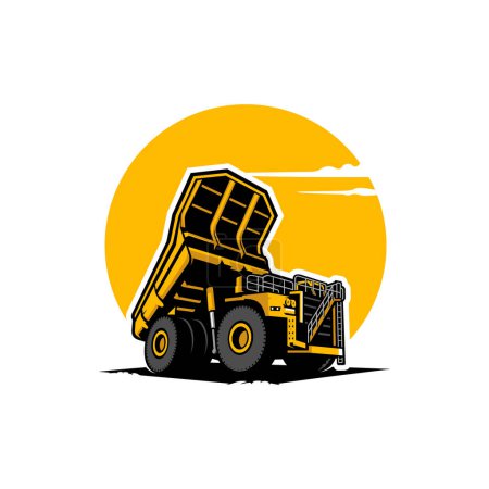 Illustration for A logo of a contraction company branding with heavy machine - Royalty Free Image