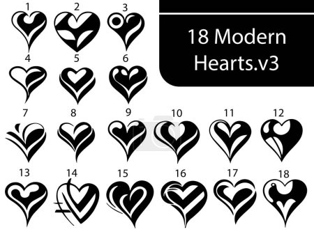 Illustration for A bundle of modern heart vectors v1 - Royalty Free Image