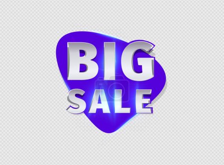 Illustration for A Big Sale Vector poster on gray background, File EPS - Royalty Free Image