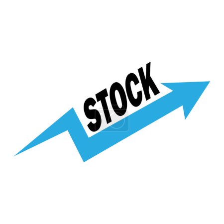 Ilustración de Una ilustración vectorial de un icono de aumento de stock aislado sobre un fondo blanco. - Imagen libre de derechos