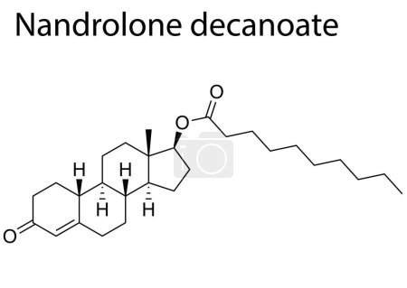 Ilustración de Un vector de la estructura química del decanoato de nandrolona esteroide anabólico androgénico - Imagen libre de derechos