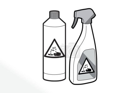 Illustration for An icon of cleaning supplies and spray - Royalty Free Image