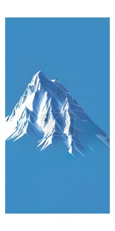 Illustration for A vertical vector illustration of white mountains isolated on a blue background - Royalty Free Image