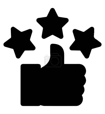 Illustration for A Vector design of feedback stars and like icon for reviews on a white background - Royalty Free Image