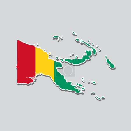 Ilustración de Una ilustración vectorial de un mapa de la bandera de Guinea-Bissau aislado sobre un fondo gris. - Imagen libre de derechos