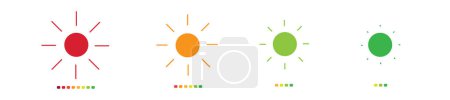 Téléchargez les illustrations : Illustration vectorielle d'icônes solaires colorées avec compteur de consommation - concept d "énergie solaire - en licence libre de droit