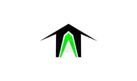 Téléchargez les illustrations : Un logo d'agence immobilière sur fond blanc - en licence libre de droit