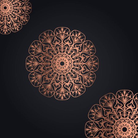 Ilustración de Un vector de fondo de mandala de oro rosa - Imagen libre de derechos