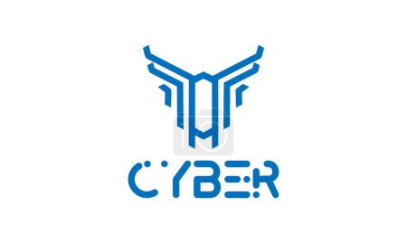 Illustration for A modern tech logo with the writing "Cyber" against the white background - Royalty Free Image