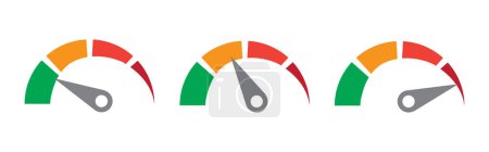 Illustration for A vector set of speedometer icons of car dashboard - Royalty Free Image