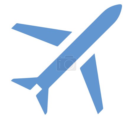 Ilustración de Icono vectorial de un avión despegando sobre un fondo blanco - Imagen libre de derechos