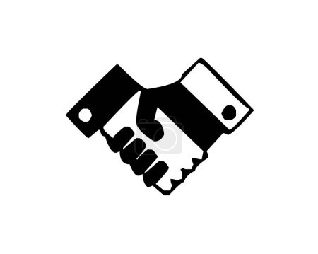 Téléchargez les illustrations : 2 personnes serrant la main, poignée de main, poignée de main, symbole et signe d'amitié, partenariat, accord, succès, graphique, contour, vecteur - en licence libre de droit