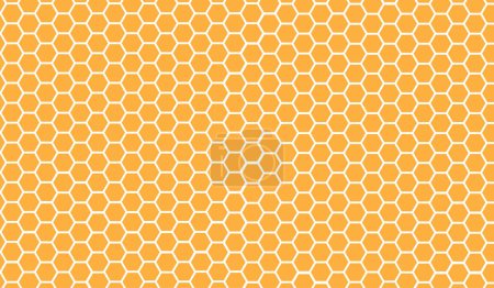 Illustration for A yellow honeycomb hexagon texture. Vector backdrop. - Royalty Free Image