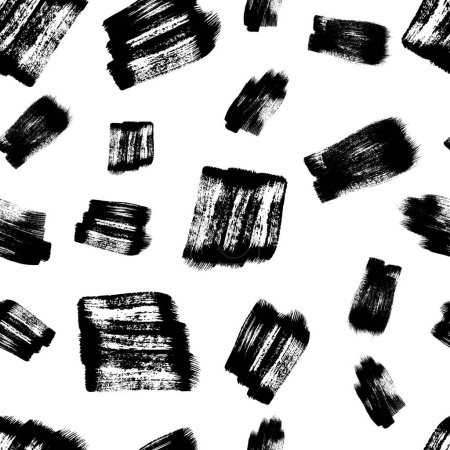 Illustration for Seamless pattern with dark hand drawn scribble smear on white background. Abstract grunge texture. Vector illustration - Royalty Free Image