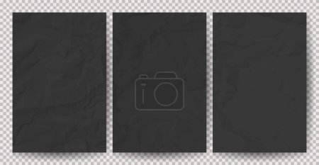 Ilustración de Set of white lean crumpled papers on transparent background. Crumpled empty sheets of paper with shadow for posters and banners - Imagen libre de derechos