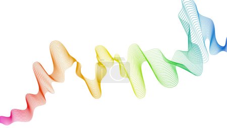 Illustration for Abstract backdrop with colorful wave gradient lines on white background. Modern technology background, wave design. Vector illustration - Royalty Free Image