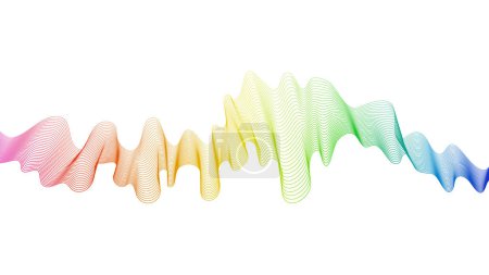 Illustration for Abstract backdrop with colorful wave gradient lines on white background. Modern technology background, wave design. Vector illustration - Royalty Free Image