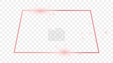 Ilustración de Marco trapezoidal brillante de oro rosa aislado sobre fondo transparente. Marco brillante con efectos brillantes. Ilustración vectorial - Imagen libre de derechos