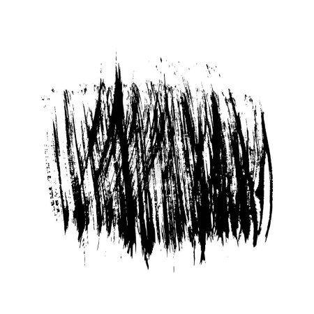 Ilustración de Pincelada negra. Mancha de tinta dibujada a mano aislada sobre fondo blanco. Ilustración vectorial - Imagen libre de derechos
