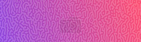 Illustration for Violet Turing reaction gradient background. Abstract diffusion pattern with chaotic shapes. Vector illustration - Royalty Free Image