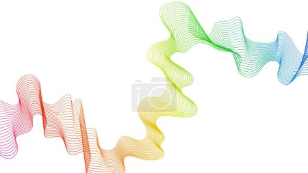 Ilustración de Fondo abstracto con líneas de gradiente de onda de colores sobre fondo blanco. Fondo de tecnología moderna, diseño de onda. Ilustración vectorial - Imagen libre de derechos