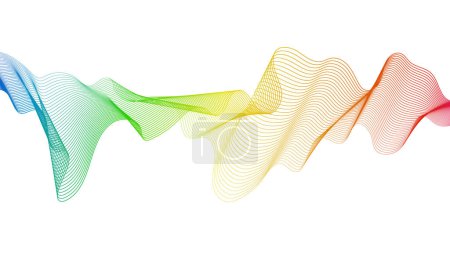 Ilustración de Fondo abstracto con líneas de gradiente de onda de colores sobre fondo blanco. Fondo de tecnología moderna, diseño de onda. Ilustración vectorial - Imagen libre de derechos