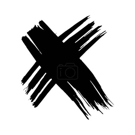 Ilustración de Hand drawn brush cross symbol. Black sketch cross symbol on white background. Vector illustration - Imagen libre de derechos
