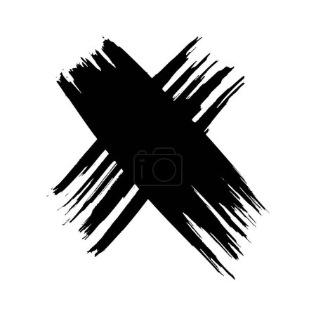 Ilustración de Hand drawn brush cross symbol. Black sketch cross symbol on white background. Vector illustration - Imagen libre de derechos
