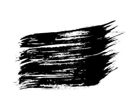 Ilustración de Pincelada negra. Mancha de tinta dibujada a mano aislada sobre fondo blanco. Ilustración vectorial - Imagen libre de derechos