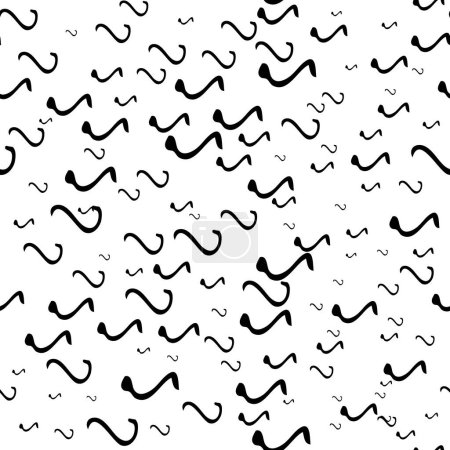 Photo for Seamless pattern with black sketch hand drawn squiggle  shape on white background. Abstract grunge texture. Vector illustration - Royalty Free Image